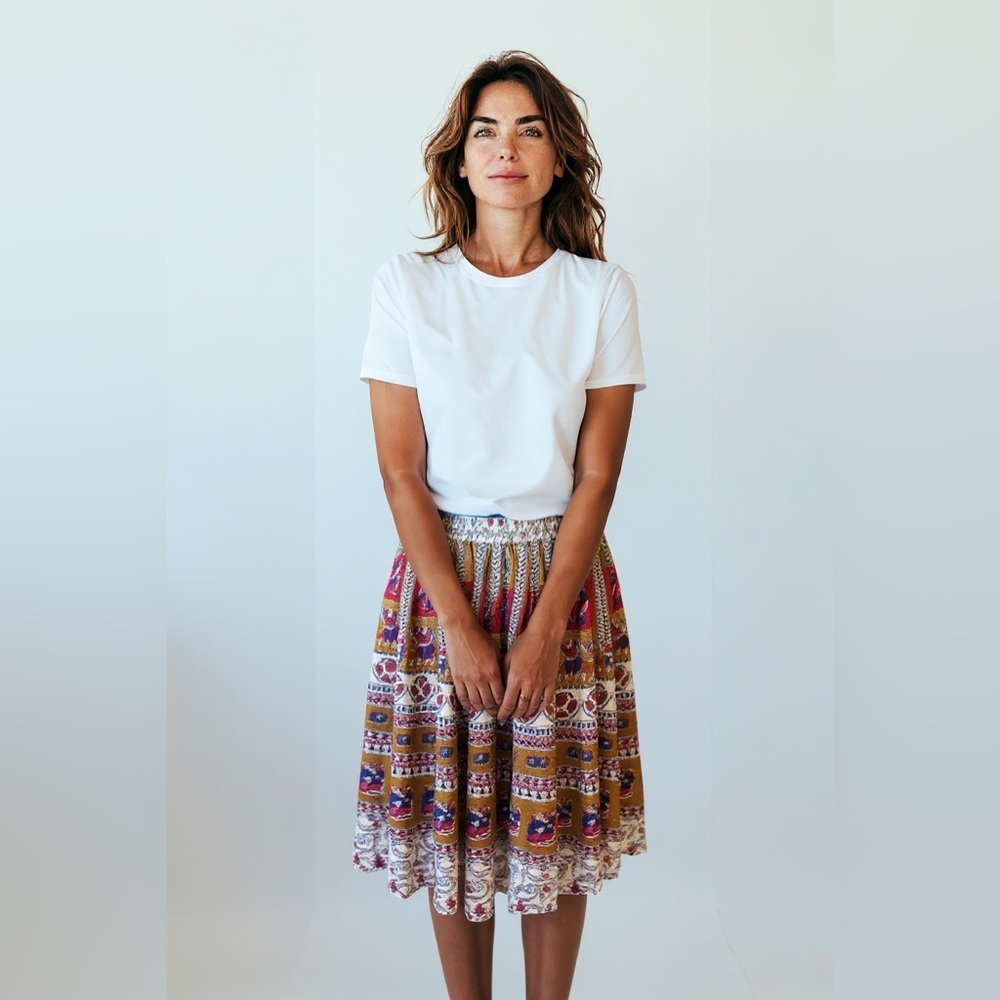 Bohemian Maxi Circle Skirt in Multicolor